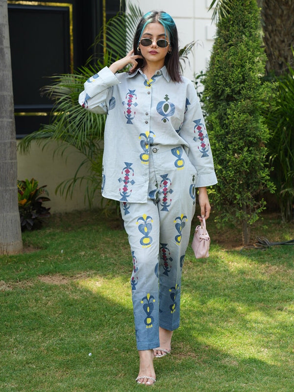Ethnic Motif Printed Shirt With Trousers