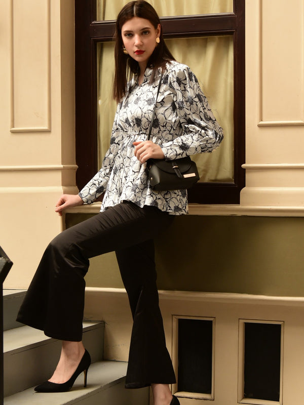 Women Printed Semi-Fit Top and a trouser