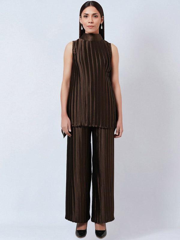 Pleated Top With Palazzos
