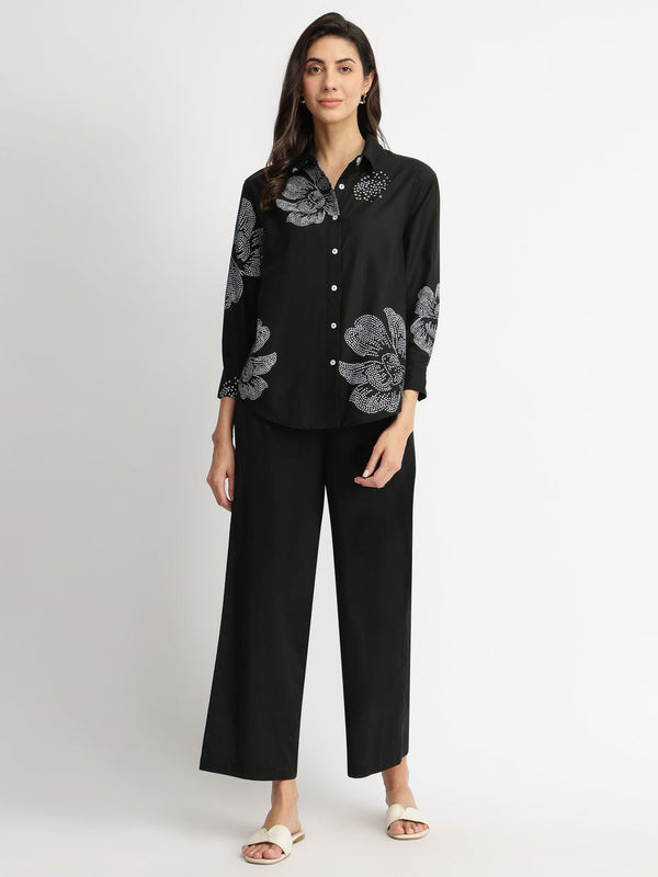 Black Cotton Bandhani Print Co-Ord (Set of 2)