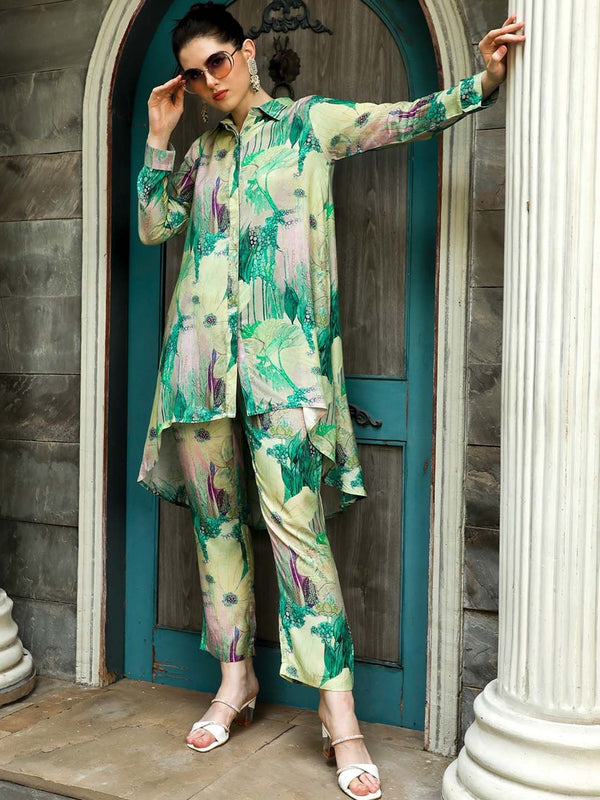 Abstract Printed Tunic With Palazzo Co-ord Set